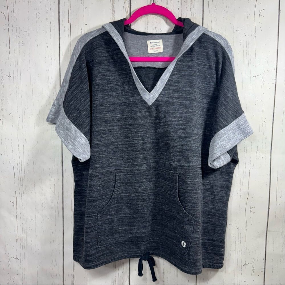Champion Hooded Short Sleeve Top XXL Casual Athleisure Sporty Lounge